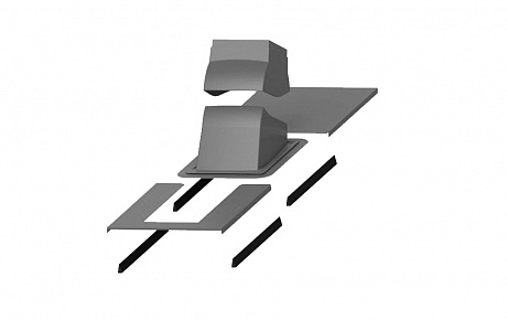 Проходной элемент VILPE PIIPPU MODULAR квадратный + окантовка, серый